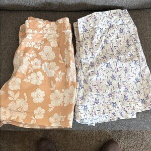 Floral Print Shorts in White and Purple and cream and orangish. Never worn.